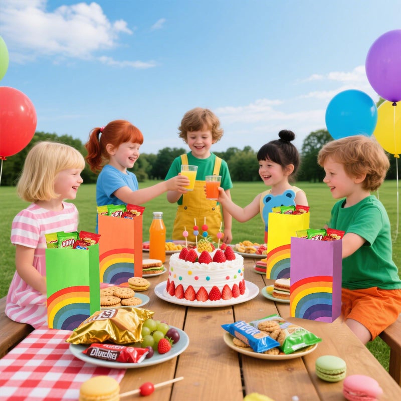 LovesTown حقائب حفلات LovesTown 36 قطعة، 4.8 x 3 x 8.7 بوصة، حقائب ورقية قوس قزح 8 ألوان، للأطفال في أعياد الميلاد وعيد الميلاد وحفلات استقبال المواليد - Image 3